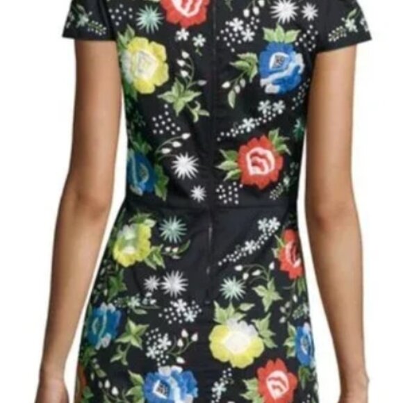 Alice + Olivia Ellen Black Floral Embroidered A-line Cotton Mini Dress $540 - Picture 12 of 13